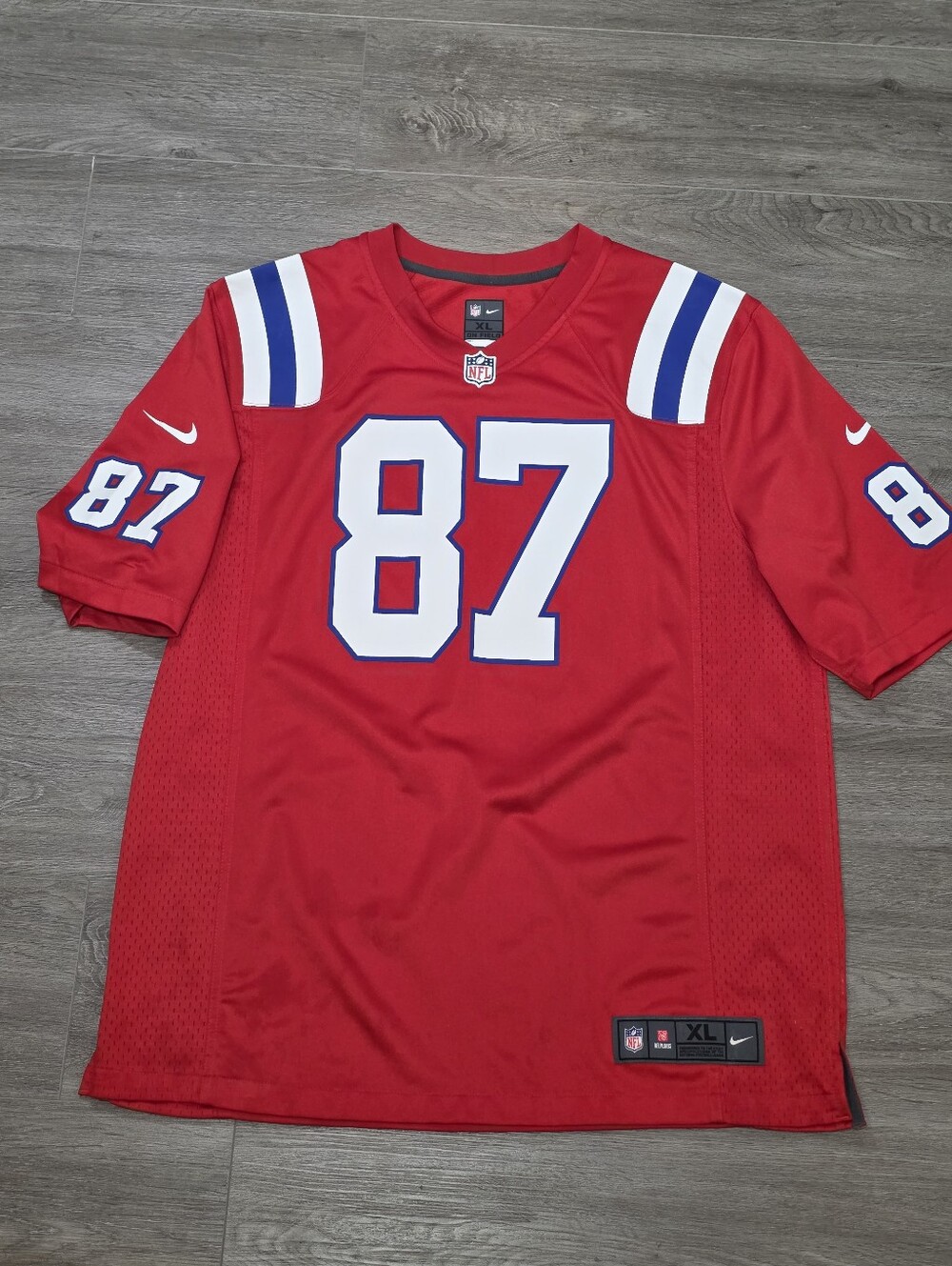 New England Patriots Rob Gronkowski # 87 Jersey Mens Sz XL Red Nike On Field